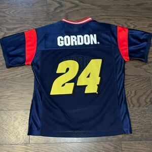 Women’s Jeff Gordon #24 NASCAR Sewn Rainbow Jersey Chase Authentic Blue Red Sz M